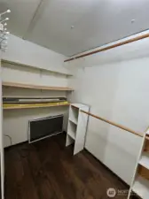11x5 Walk in closet. Desk on one side, and storage on the other?