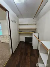 A pocket door opens possibilities in this closet