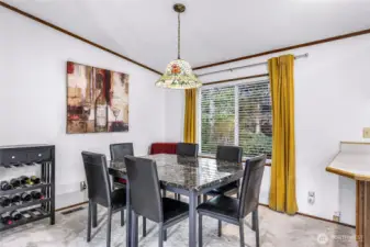 The large dining room window looks out onto your private back yard that has no homes within your view!