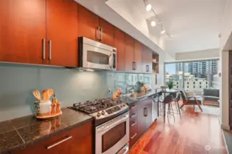 Open Kitchen with Stainless Steel Appliances