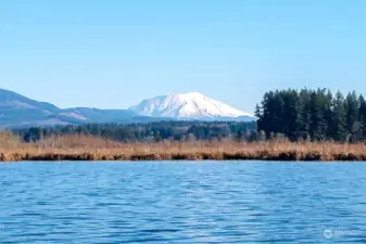 Mt. St. Helens from Kayak on Silverlake