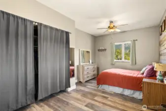 Primary bedroom with huge closet.