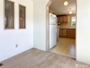 Access to the kitchen from the breakfast area