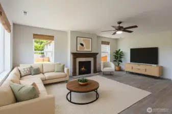 Family Room Virtually Staged