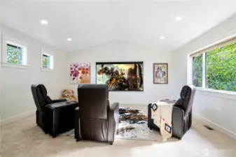 Expansive upstairs bonus room—great for media, play, or exercise.