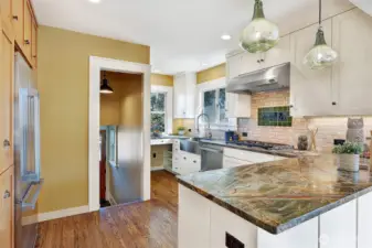 Sidle up to the breakfast bar and chat with the chef.