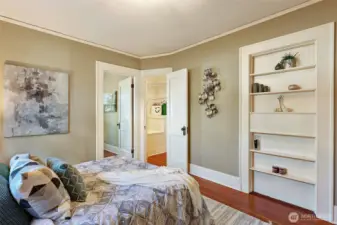 Walk-in closet + custom shelving, too!