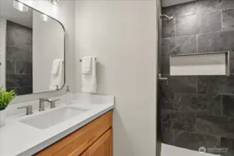 Primary Bath with all new fixtures and finishes
