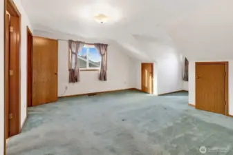 Upstairs, you'll find the quiet sleeping zone.  This is the primary suite.