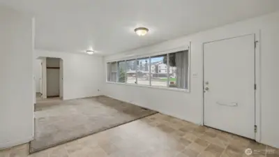Entry, living and dining room