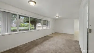 Entry, living and dining room