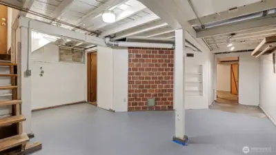 Full height partially finished basement