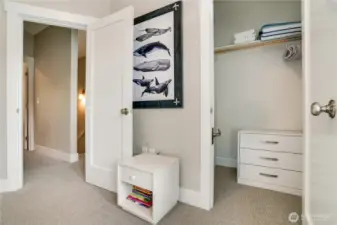 There’s plenty of closet space in this bedroom, too.