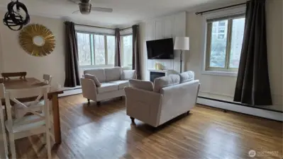 Newer flooring, fixtures, and ceiling fans.