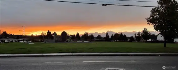 Sunset view from front door. Photo credit: Erik Mullan