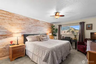 Master bedroom with huge closets, gorgeous views, and shiplap accents