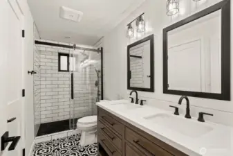 Main floor hall bath.