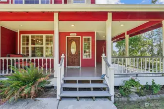 Be greeted by the wraparound porch of your dreams.