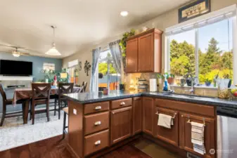 Kitchen opens into dining and family room perfect for entertaining