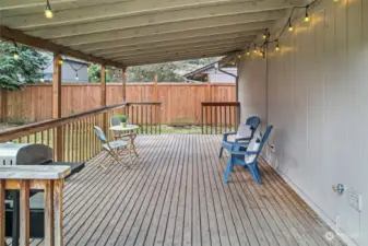 Huge covered deck in the back