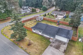 Aerial photo of large corner lot