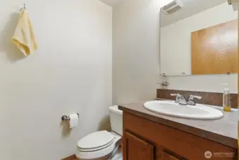 a nearby half-bath for guests.
