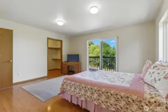 Primary bedroom with access to the deck