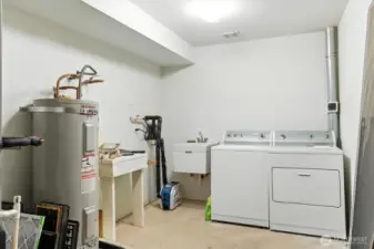 Utility/washer & drier/gas furnace with air conditioning