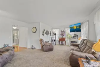 Living room from kitchen and dining entrance
