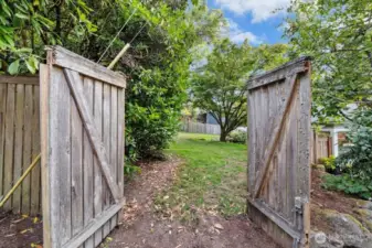 Backyard access for easy storage, load and unload 'outdoor toys', gardening, etc.