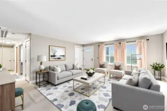 Virtually staged living room
