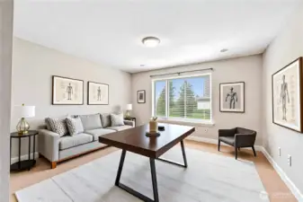 Virtually staged room