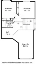 Upper level floorplan