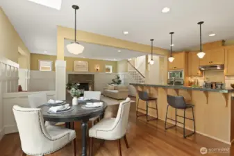 Another shot over the breakfast nook and into the rest of the main floor living!