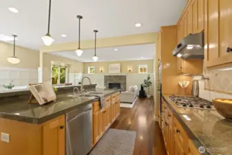 Another shot if this chef's kitchen with bar...the center of the home!
