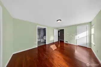 The primary suite features extra-wide bedroom and bathroom doorways for enhanced comfort and accessibility.