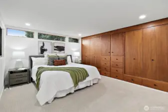 Primary bedroom on main floor with lots of closet space!