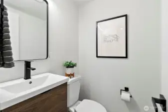 1/2 bath off the family room