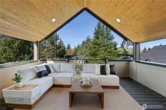 Covered deck off rec room on 3rd floor