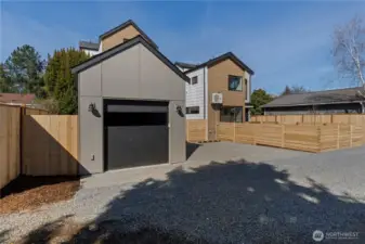 1 car detached garage off alley
