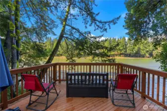 Entertainment sized deck by the water