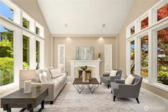 Formal entertaining spaces for when you need to host a crowd. Gas fireplace for convenience, large windows fill the home with light.