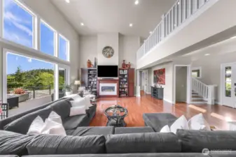 main living room and loft
