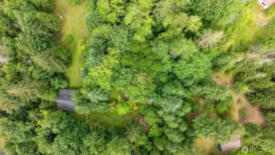 House bottom left corner, Pole building bottom right with the driveway