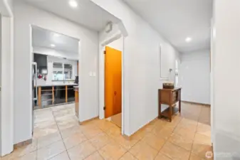 Access to the mostly finished basement.