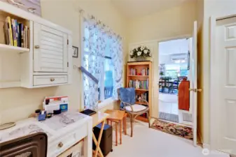 View to entry and dining area from second bedroom