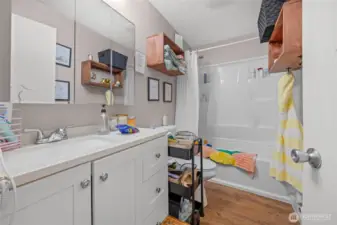 Unit 1 full upgraded bath with extra deep soaking tub