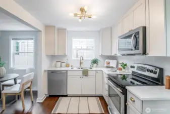 Abundant cabinetry and natural light.
