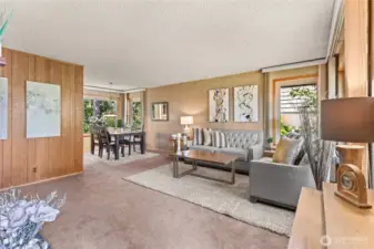 Looking into the living room from the front door