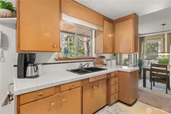 Light and bright kitchen with solid wood cabinetry